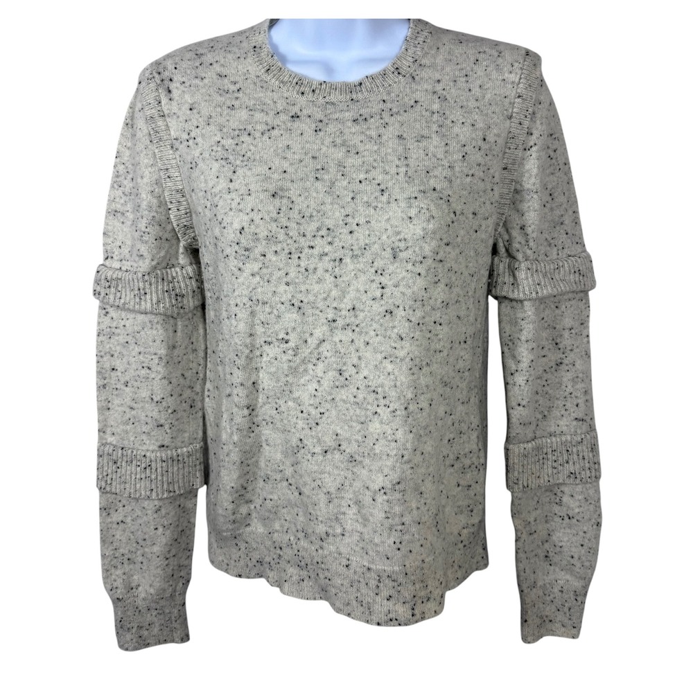 Antonio Melani Cashmere Sweater Womens Medium Speckled Ruffle Sleeve Knit